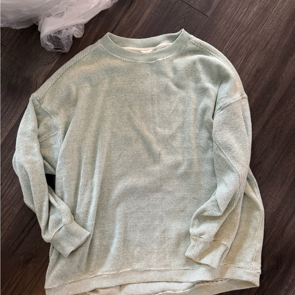 Mint Green Waffle Knit Sweater